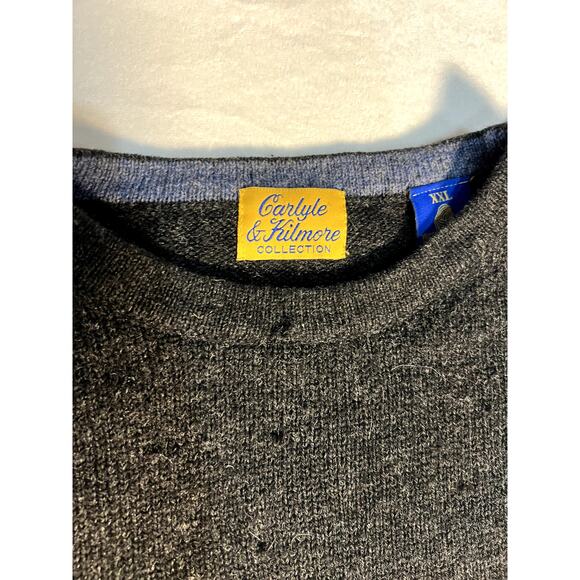 Vintage Carlyle & Kilmore 100% Wool Grey Long Sleeve Pullover Sweater XXL - Picture 4 of 7